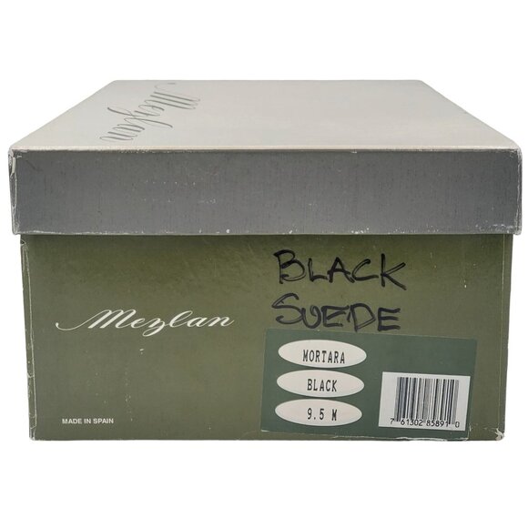 Mezlan Dress Shoes Mens 9.5 Black Suede Leather Split-toe Bluchers Derby Oxfords - Picture 4 of 14